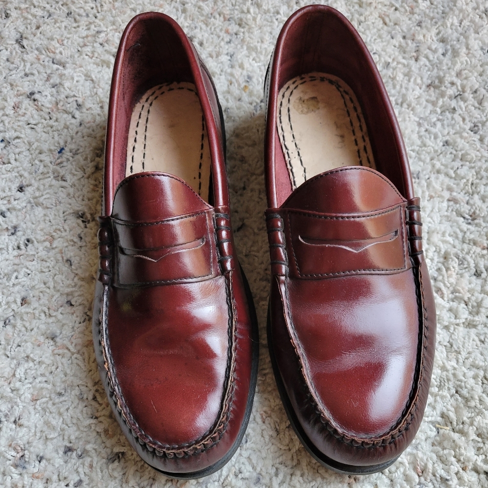 Rockport Men's Leather Loafer Shoes size 10.5 burgundy